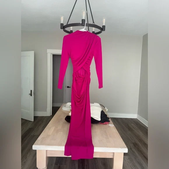 NWT Misha Emmeline Raspberry Long Sleeve Dress Size Small - Picture 3 of 4